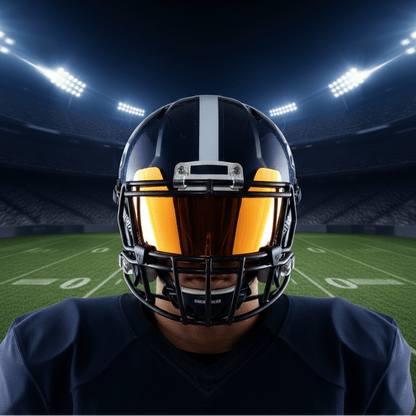 Mini Football Helmet Visors - Universal Fit Chrome Mirror & Transparent Clips 16