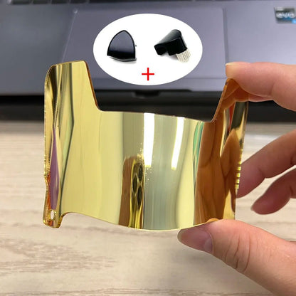 Mini Football Helmet Visors - Universal Fit Chrome Mirror & Transparent Clips 8