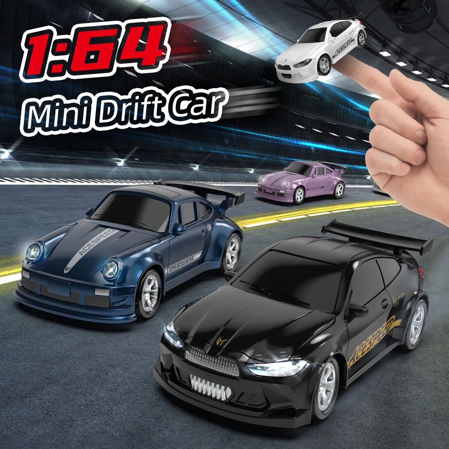 Mini Racing RC Car - 1/64 Scale Remote Control Drift Toy for Kids and Adults 2