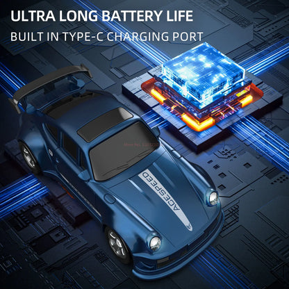 Mini Racing RC Car - 1/64 Scale Remote Control Drift Toy for Kids and Adults 5