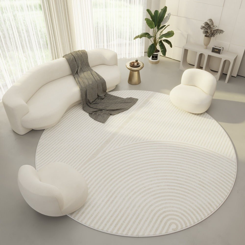 Mira Round Polyester Carpet - Geometric Design, Soft & Durable, 100-200 cm 0