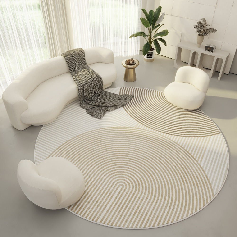 Mira Round Polyester Carpet - Geometric Design, Soft & Durable, 100-200 cm 1