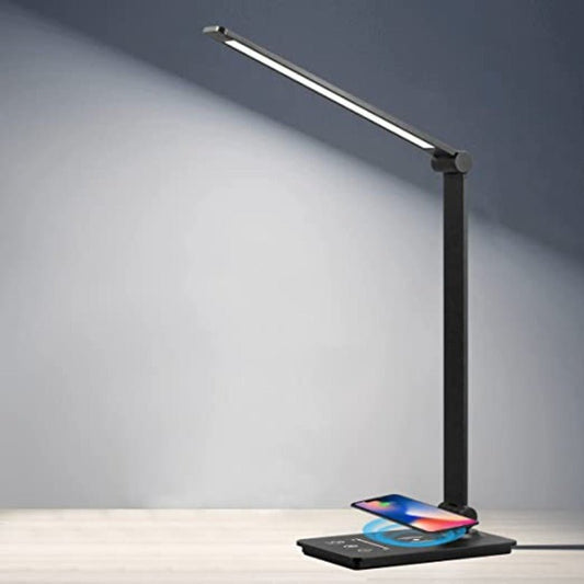 ModernGlow LED Desk Lamp with Wireless Charging, Adjustable Brightness for Table 0