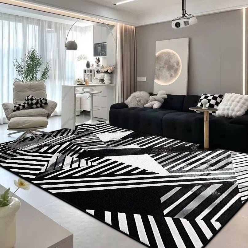 Modern Abstract Flannel Carpet - Customizable, Non-Slip, Machine Washable Design 3