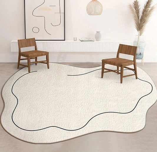 Modern Cloud Design Carpet - Soft Polyester Fiber, Machine Washable for Living Room 0