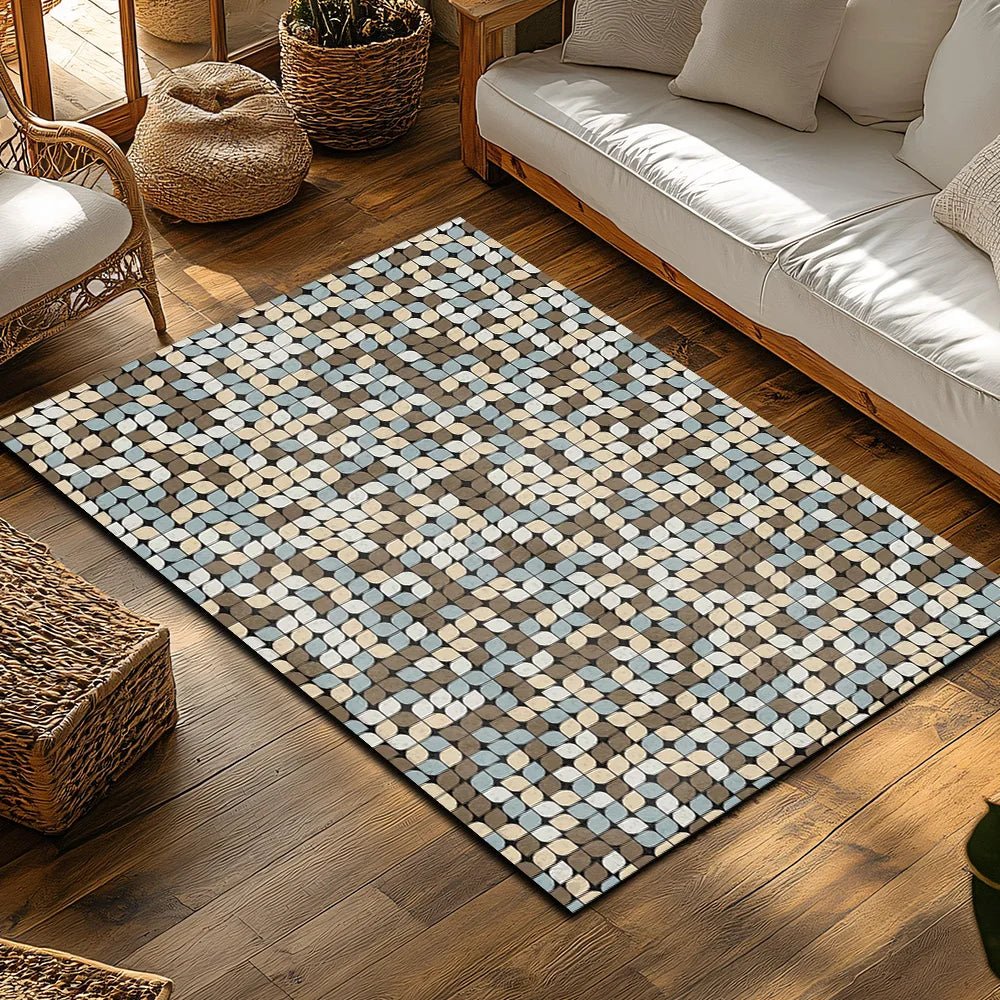 Modern Geometric Pattern Area Rug - Washable Non-Slip Flannel for Indoor/Outdoor Use 3