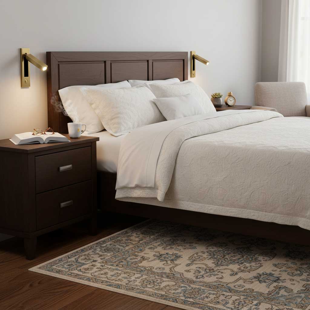 Modern LED Bedside Sconce with Adjustable Head, Dimmable Light & Space-Saving Design 3