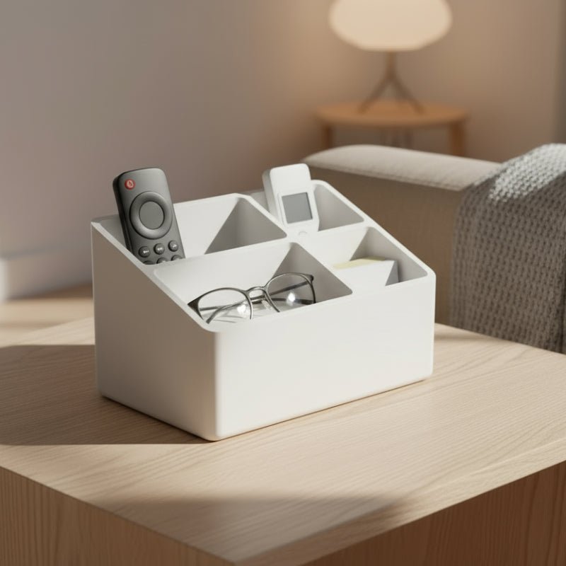 Modern Remote Control Organizer - Stylish Design, Durable Plastic & Aluminum, Compact Storage Solution 0