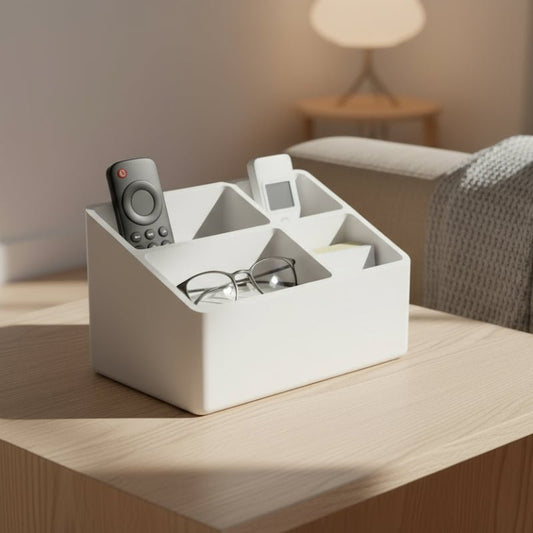 Modern Remote Control Organizer - Stylish Design, Durable Plastic & Aluminum, Compact Storage Solution 0