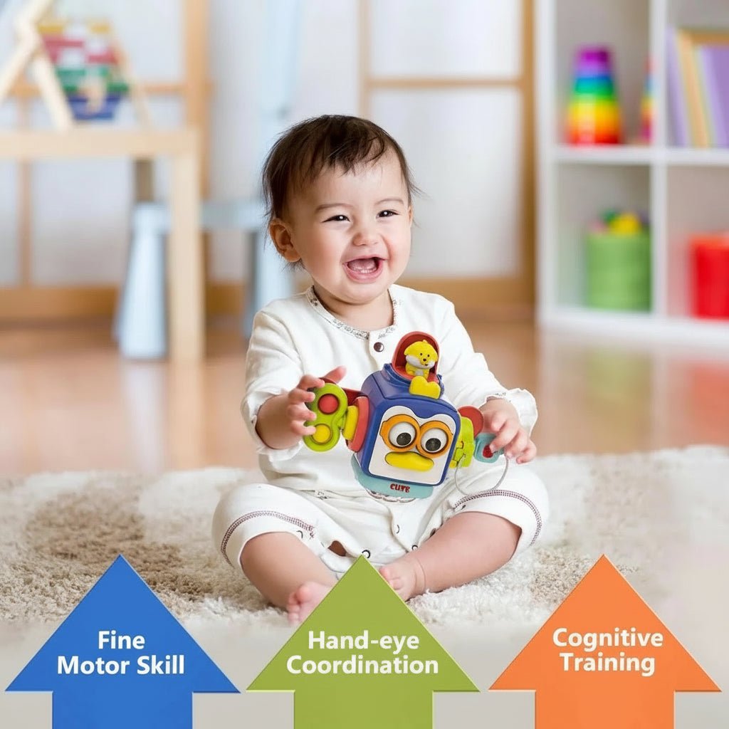 Montessori Busy Board - 6-in-1 Sensory Activity Board for Toddlers, Engaging Developmental Toy 1