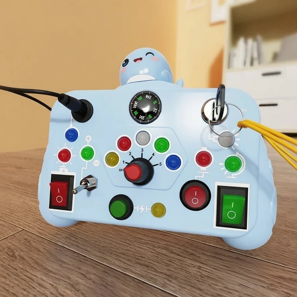 Montessori Busy Board - Interactive Sensory Toy with LED Light for Kids 2-4 Years 7