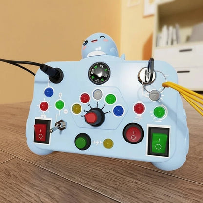 Montessori Busy Board - Interactive Sensory Toy with LED Light for Kids 2-4 Years 7