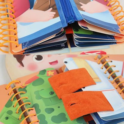 Montessori Busy Board - Multi-layer Wooden Activity Board for Sensory Play and Fine Motor Skills 3