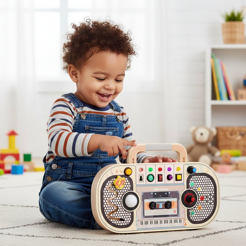 Montessori Busy Board - Wooden Activity Board for Fine Motor Skills & Learning 9