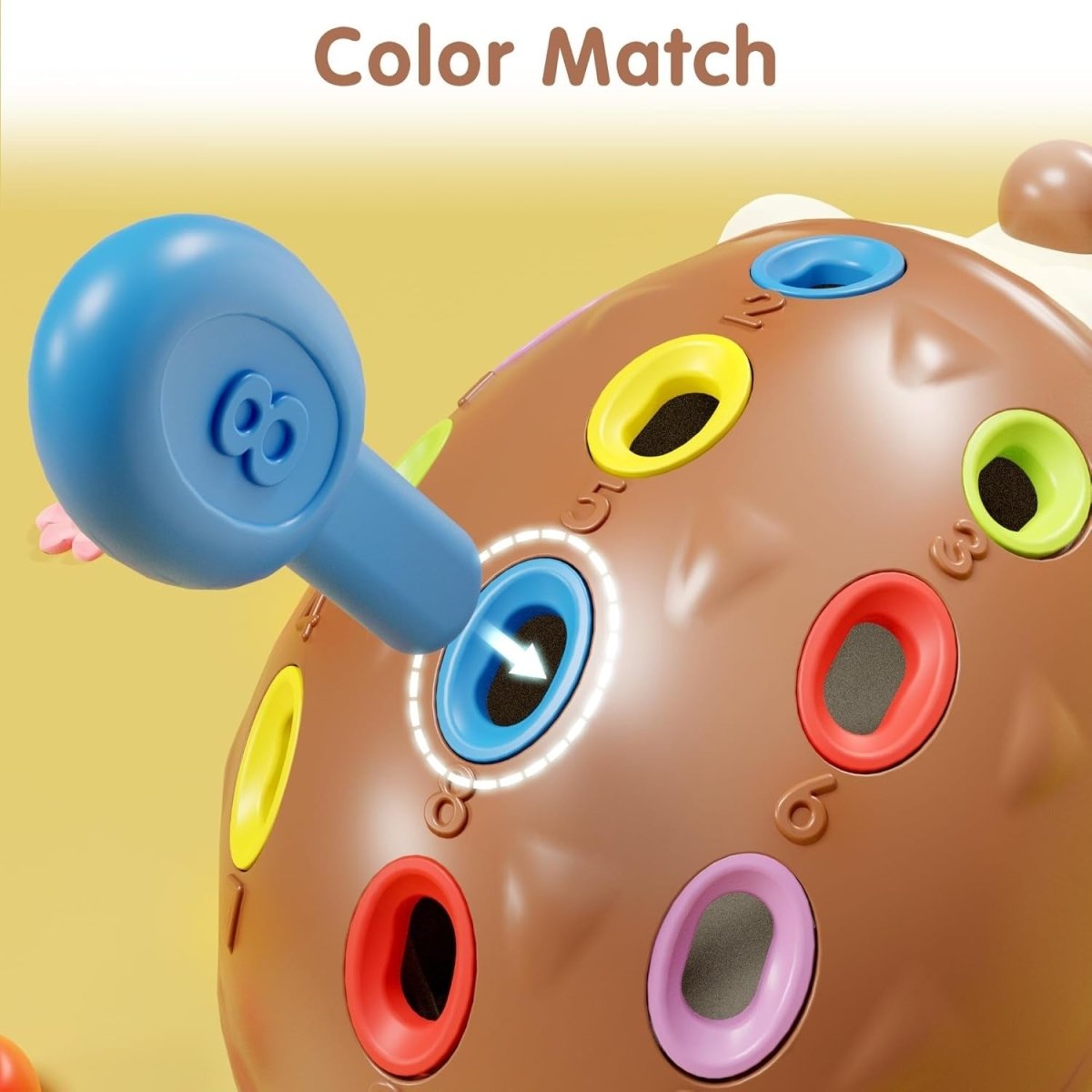 Montessori Hedgehog Learning Toy - Skill-Building Colors & Numbers for Toddlers 2