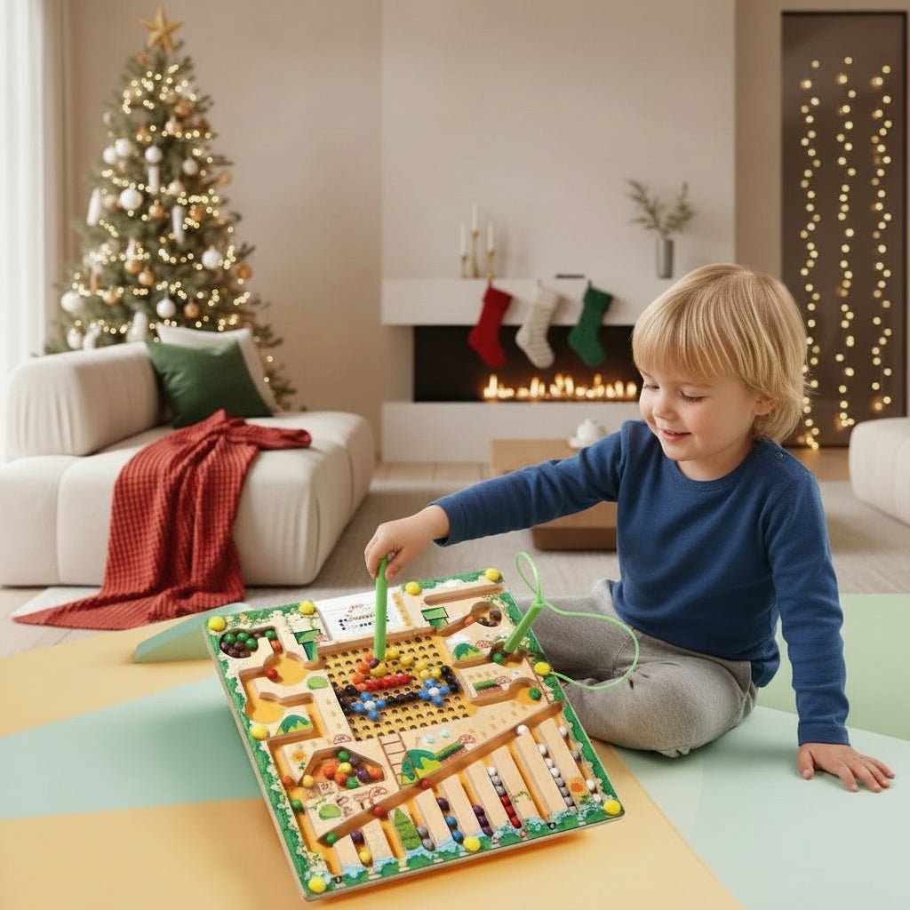 Montessori Magnetic Maze Toy - Develops Logic, Counting & Motor Skills for Kids 0