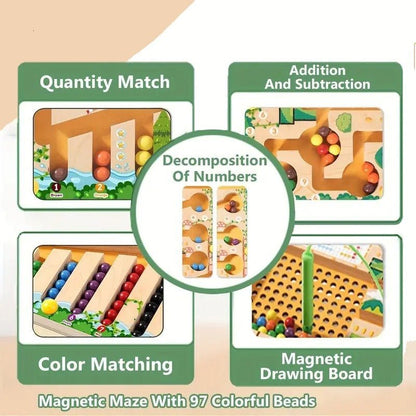 Montessori Magnetic Maze Toy - Develops Logic, Counting & Motor Skills for Kids 1