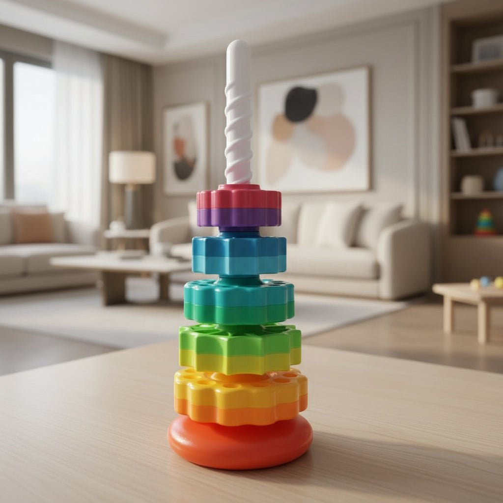 STACKBOW – Montessori Rainbow Stacking Toy for Toddler Learning