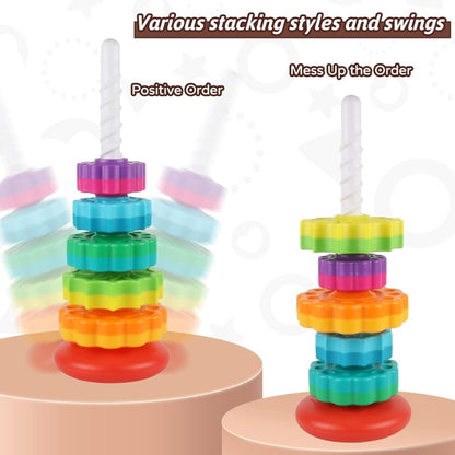 Montessori Rainbow Stacking Toy - BPA-Free Educational Toy for Toddlers 1+ 5