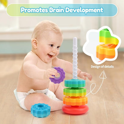 Montessori Rainbow Stacking Toy - BPA-Free Educational Toy for Toddlers 1+ 7