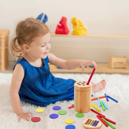 Montessori Wooden Color Sorting & Shape Matching Educational Toy for Toddlers - Develops Fine Motor Skills & Problem-Solving 2