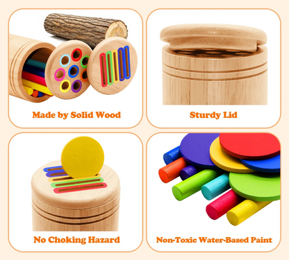 Montessori Wooden Color Sorting & Shape Matching Educational Toy for Toddlers - Develops Fine Motor Skills & Problem-Solving 5