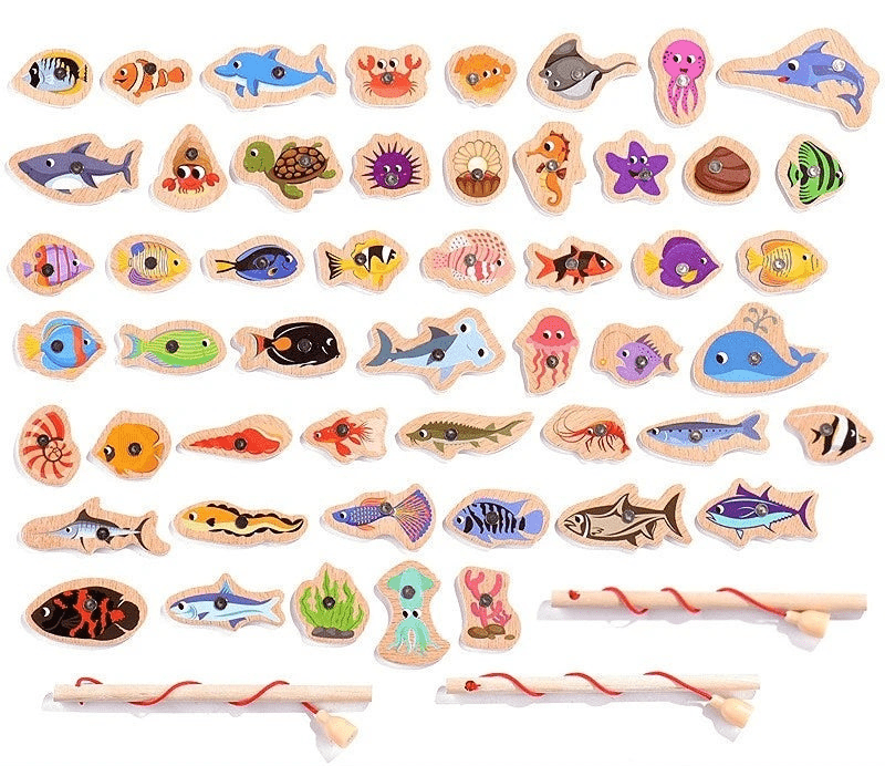 Montessori Wooden Fishing Game - Magnetic Toy for Fine Motor Skills & Learning 5