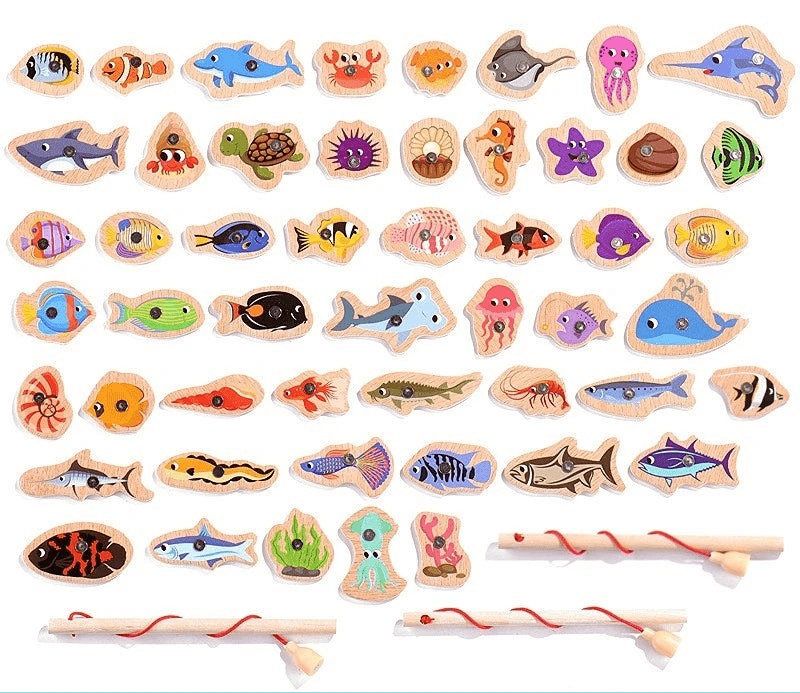 Montessori Wooden Fishing Game - Magnetic Toy for Fine Motor Skills & Learning 6