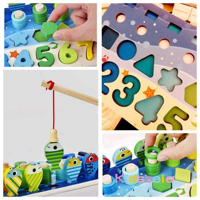 Montessori Wooden Math Puzzle Set - 5-in-1 Educational Game for Toddlers 4