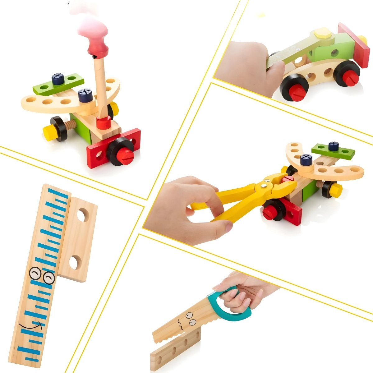 Montessori Wooden Tinkering Case for Kids - Creative Building Toolset 1