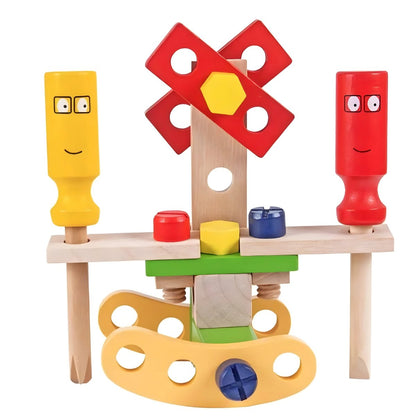 Montessori Wooden Tinkering Case for Kids - Creative Building Toolset 2