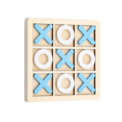 Montessori XO Chess Jigsaw Puzzle 3D Geometric Shapes Board Games For Kids Children Educational Wooden Toys 3