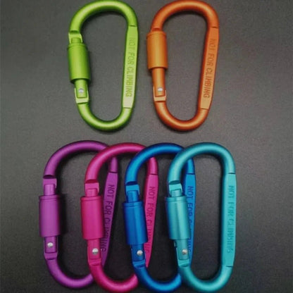 Multicolor Aluminium Alloy D-Shape Carabiner Keychain with Locking Mechanism for Outdoor Activities 1