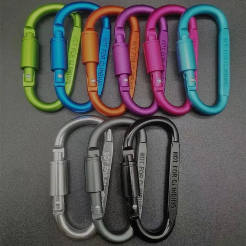 Multicolor Aluminium Alloy D-Shape Carabiner Keychain with Locking Mechanism for Outdoor Activities 2