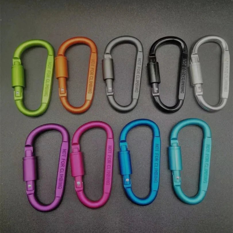 Multicolor Aluminium Alloy D-Shape Carabiner Keychain with Locking Mechanism for Outdoor Activities 3