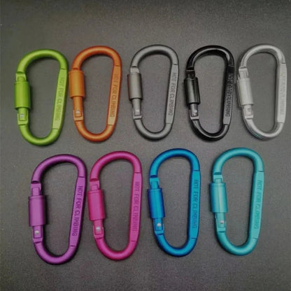 Multicolor Aluminium Alloy D-Shape Carabiner Keychain with Locking Mechanism for Outdoor Activities 3