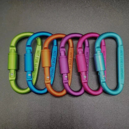 Multicolor Aluminium Alloy D-Shape Carabiner Keychain with Locking Mechanism for Outdoor Activities 4