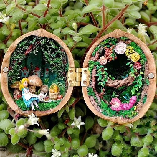 NATUREHAVEN – Handmade Walnut Shell Dollhouse for Unique Miniature Décor 0