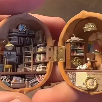 NATUREHAVEN – Handmade Walnut Shell Dollhouse for Unique Miniature Décor 6
