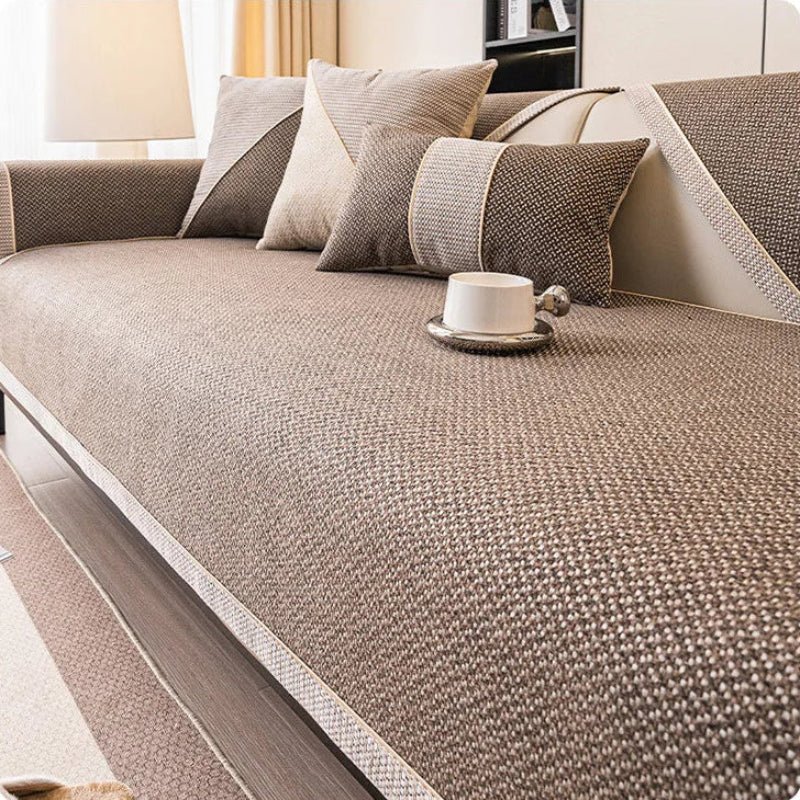 NATURWEFT – Non-slip cotton-linen sofa throw for all seasons 10