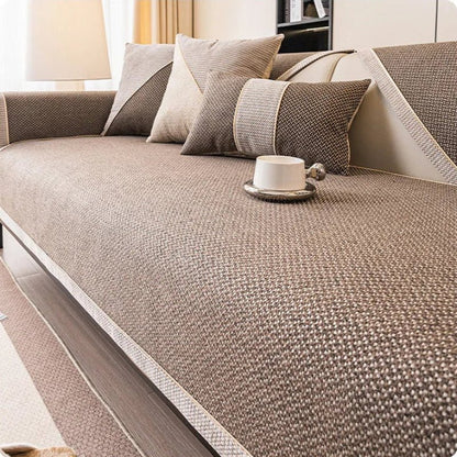 NATURWEFT – Non-slip cotton-linen sofa throw for all seasons 10