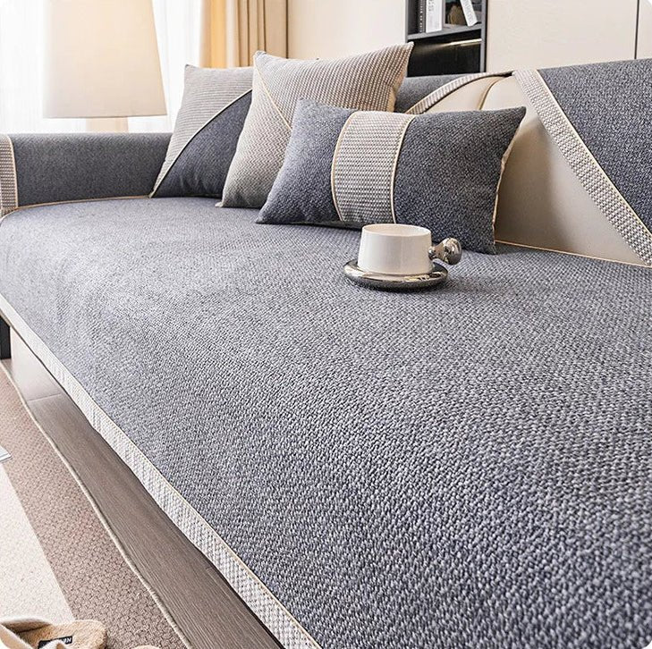 NATURWEFT – Non-slip cotton-linen sofa throw for all seasons 11