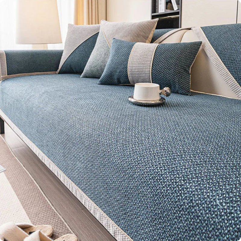 NATURWEFT – Non-slip cotton-linen sofa throw for all seasons 7