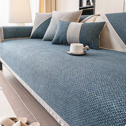 NATURWEFT – Non-slip cotton-linen sofa throw for all seasons 7