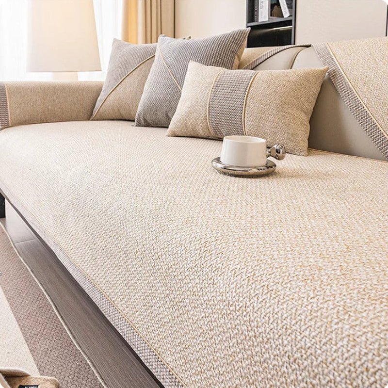 NATURWEFT – Non-slip cotton-linen sofa throw for all seasons 8