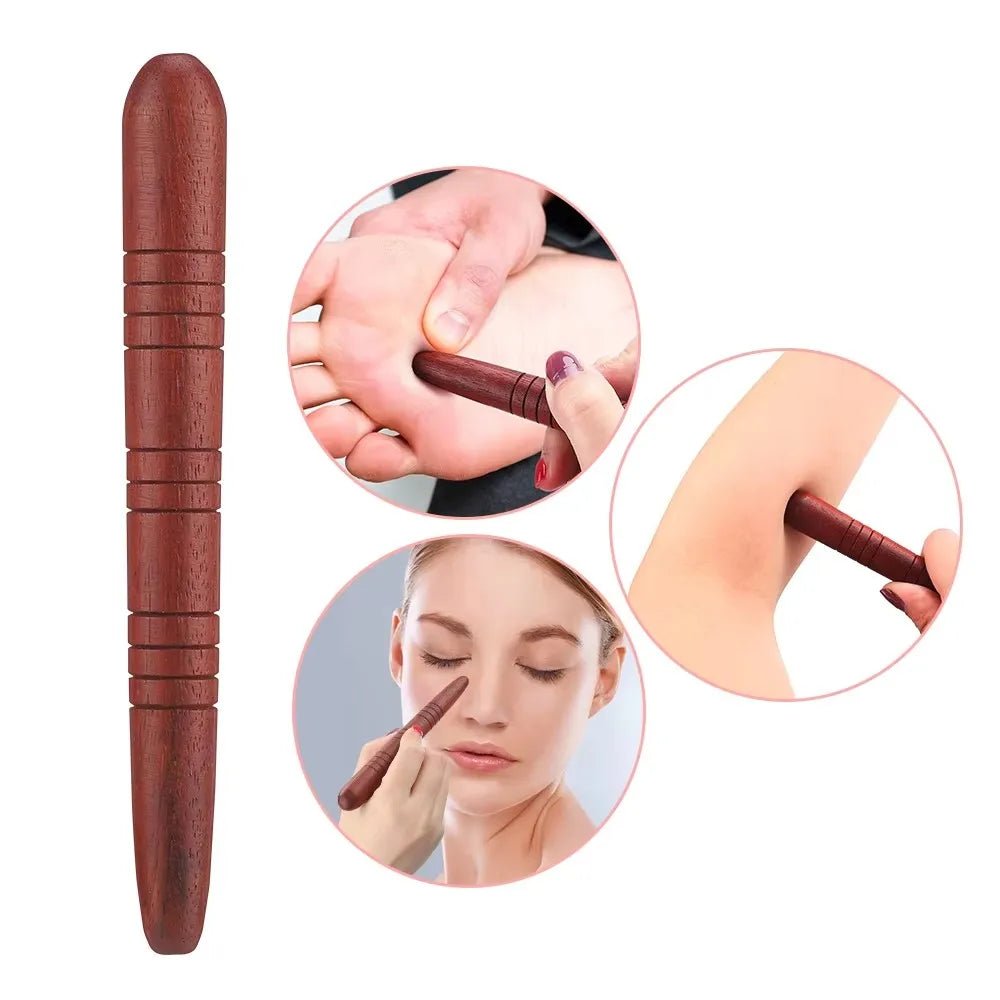 Natural Wooden Acupoint Massage Stick for Foot Reflexology & Meridian Therapy 0