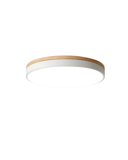 Nature's Glow - Modern LED Ceiling Light with Wood Accent & Green Band 0