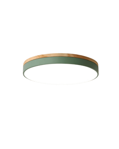 Nature's Glow - Modern LED Ceiling Light with Wood Accent & Green Band 4
