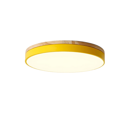 Nature's Glow - Modern LED Ceiling Light with Wood Accent & Green Band 9