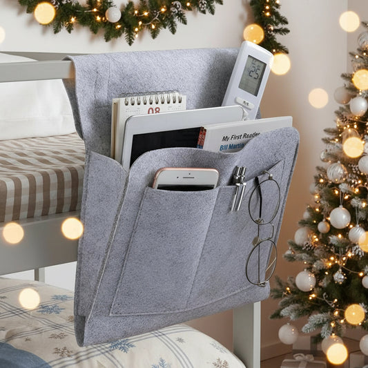 NeatNest - Multi-Pocket Bedside Organizer with Durable Felt & Cable Holes 0